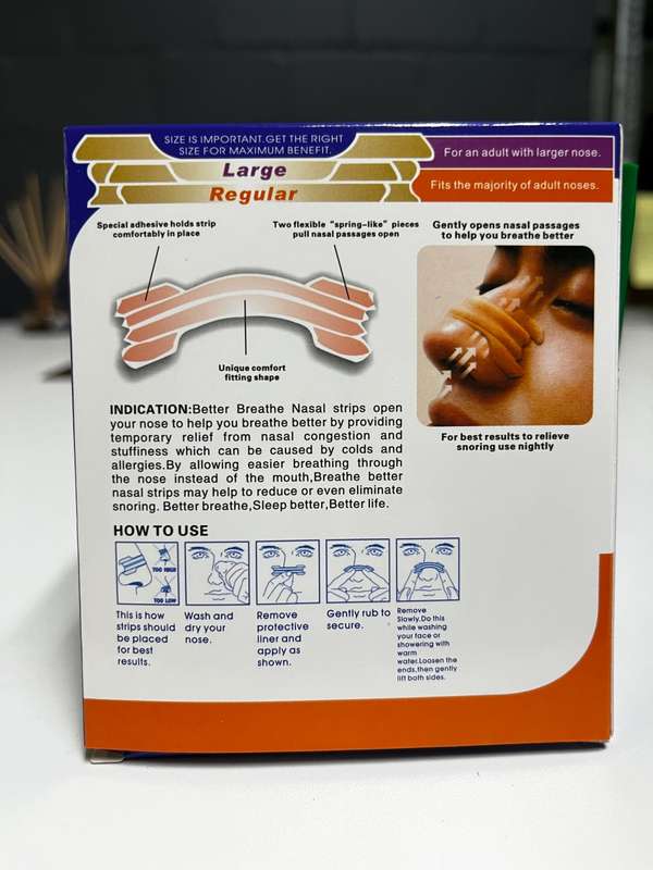 Breathe better Nasal strips for improved sleep, reduce and relieve congestion - 30 strips (Medium)