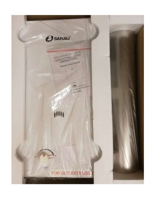 SANAU - 12 L Gas Geyser / Gas Water Heater + 60 CM Solid Flue Pipe