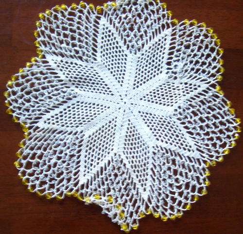 Doily - Yellow Beads