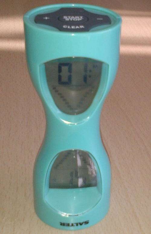 Salter Colour Electronic 'Sand Timer' and Clock in Aqua Colour