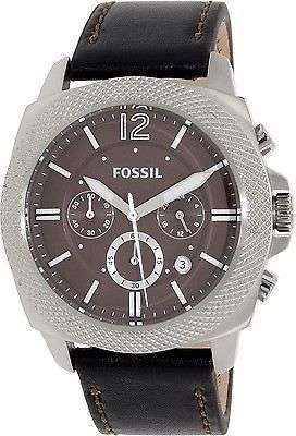 FOSSIL Men's Stylish Black Leather Quartz Watch - SUPER CLEARANCE SALE !!