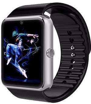 GT08 Silver Smart GSM Phone Watch | Sim/Memory Card | Camera