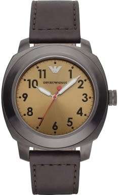 EMPORIO ARMANI Men's Sportivo Brown Leather Quartz Watch