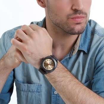 EMPORIO ARMANI Men's Sportivo Brown Leather Quartz Watch