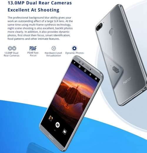 HUAWEI Honor 9 Lite - 3GB RAM I 32GB ROM - 13MP - 4 Cameras - FHD Screen - FREE Phone + Screen Cover