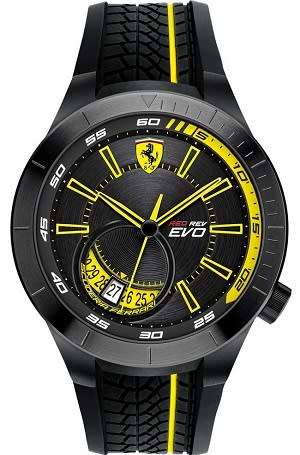 FERRARI Scuderia RedRev Evo Black Dial Men's Watch - BRAND NEW