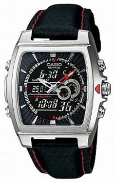 ## NEW ARRIVAL ##  BRAND NEW - CASIO Edifice Mens Black Leather Quartz Watch