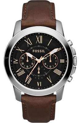 ## NEW ARRIVAL ##  BRAND NEW - FOSSIL Men's Grant Brown Leather Quartz Watch - Very Elegant !!