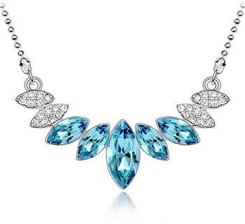 STUNNING !! AUSTRIAN CRYSTAL ANGEL EYE BLUE NECKLACE & PENDANT