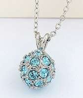 STUNNING !! 18K Gold Plated Crystal Shamballa Ball Pendant Necklace - 2 Colors Available !!