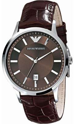 $$ R3999-00 $$ - **Brand New** Emporio Armani Mens Brown Analog Quartz Watch - Stylish !!