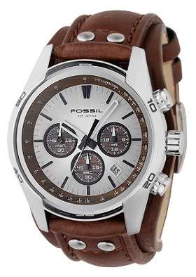 ## BRAND NEW ## FOSSIL Men's Brown Leather Chronograph Watch - Must Have !!