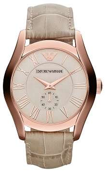 ## BRAND NEW ## Emporio Armani Mens Classic Beige Quartz Watch - Must Have !!