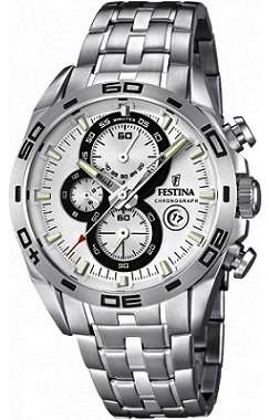 ## NEW ARRIVAL ##  BRAND NEW - FESTINA Men's Silver Chronograph Watch - Very Elegant !!