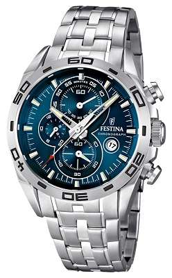 ## NEW ARRIVAL ##  BRAND NEW - FESTINA Men's Silver Chronograph Watch - Very Elegant !!