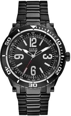 ## NEW ARRIVAL ## GUESS Men's Black Stainless Steel Quartz Watch - Stylish !!