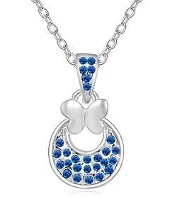 4 COLORS - 18K GOLD PLATED BUTTERFLY NECKLACE PENDANT MADE WITH SWAROVSKI ELEMENTS