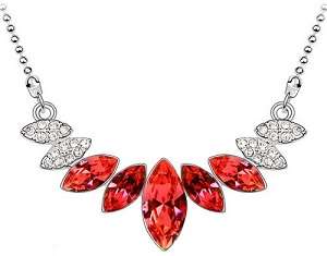 3 COLORS - 18K GOLD PLATED ANGEL EYE NECKLACE PENDANT MADE WITH SWAROVSKI ELEMENTS