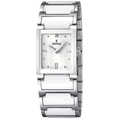 ## VERIFIED SELLER ## FESTINA Ladies Ceramic White Stainless Steel Quartz Watch - CLASSY !!