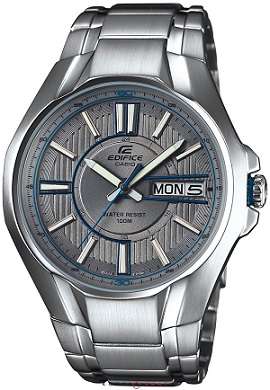 ## VALENTINE SPECIAL ## CASIO Edifice Mens Grey Stainless Steel Quartz Watch - SPORTY !!