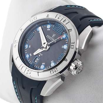 ## VALENTINE SPECIAL ## FESTINA Mens Sport Black Rubber Quartz Watch - SPORTY !!