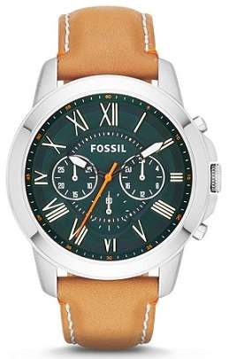 ## NEW ARRIVAL ## FOSSIL Men's Brown Leather Stainless Steel Chronograph Watch