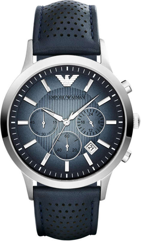 Emporio Armani Men's Blue Dial Stainless Steel Watch - ELEGANT !!