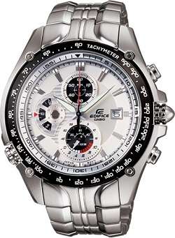Casio Edifice Men's Silver Chronograph Quartz Watch - Very Sporty !!