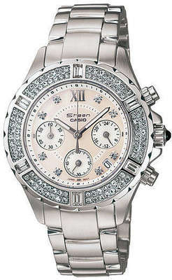 ## CRAZY DEAL !! ## Casio Sheen Woman's Stainless Steel Chronograph Watch - ELEGANT !!