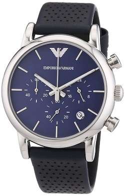 ## MUST HAVE ## Emporio Armani Men's Navy Dial Leather Strap Watch - ELEGANT !!