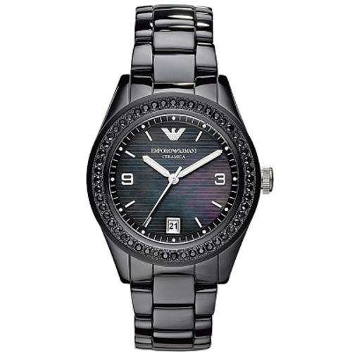 ## LATE ENTRY !! ## Emporio Armani Woman's Black Ceramica Quartz Watch - ELEGANT !!