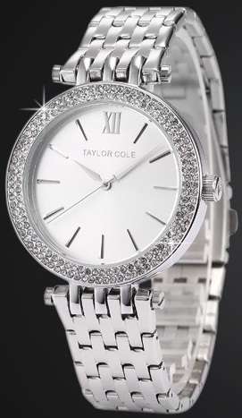 ## NEW ARRIVAL ## Taylor Cole Silver Stainless Steel Bracelet Strap Watch   - GRAB IT NOW !!