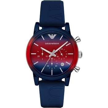 ## FIRST BIDDER WINS !! ## Emporio Armani Men's Luigi Navy Blue Stainless Steel Watch - ELEGANT !!
