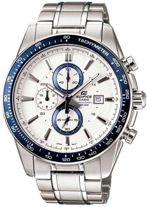 Casio Mens Edifice Silver Stainless-Steel Quartz Watch