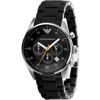 # Valentine Special # Emporio Armani (5858) Men's Black Stainless Steel Watch - ELEGANT !!