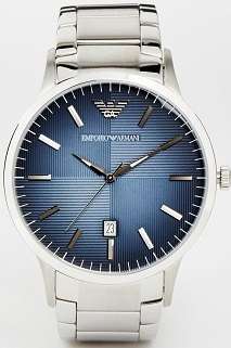 ## MUST HAVE !! ## Emporio Armani Men's Blue Dial Stainless Steel Watch - ELEGANT !!