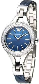 Emporio Armani Woman's Blue Dial Stainless Steel Watch - ELEGANT !!