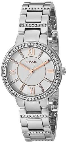 FOSSIL Women's Virginia Crystal-Accented Stainless Steel Watch