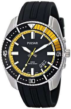 Pulsar Men's Black Dial Stainless Steel Quartz Watch - ELEGANT !!