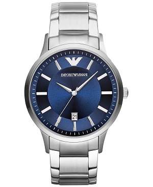 # Valentine SALE # Emporio Armani (2477) Men's Blue Dial Stainless Steel Quartz Watch