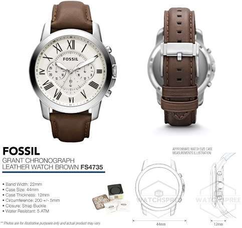 FOSSIL Grant Chronograph Brown Leather Men's Watch - BRAND NEW