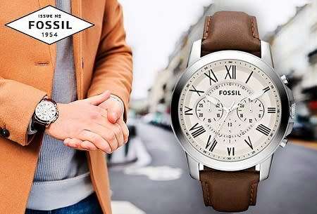 FOSSIL Grant Chronograph Brown Leather Men's Watch - BRAND NEW
