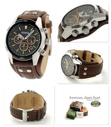 FOSSIL Coachman Chronograph Cuff Leather Men's Watch - 3 Colors - LOCAL STOCK - BRAND NEW