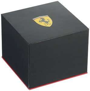 FERRARI Men's Red Rev Chronograph Black Dial Stainless Steel Watch - STUNNING !!