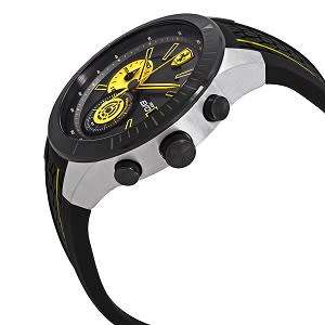FERRARI Men's Red Rev Chronograph Black Dial Stainless Steel Watch - STUNNING !!