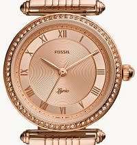 FOSSIL Lyric Women`s Rose Gold Stainless Steel Watch - BRAND NEW AND AUTHENTIC !!
