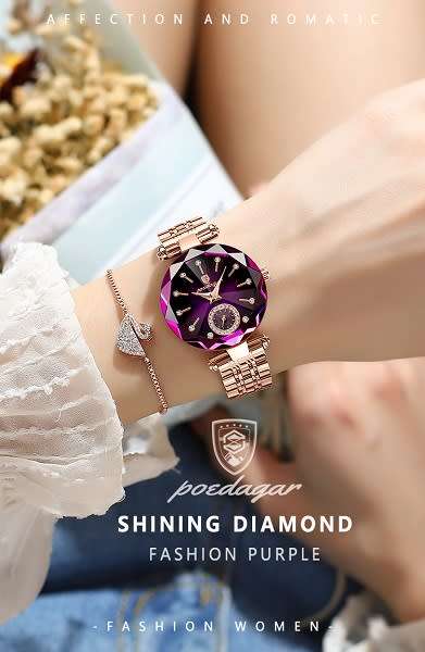 POEDAGAR Luxury Stainless Steel Diamond Ladies Watch - BRAND NEW !!