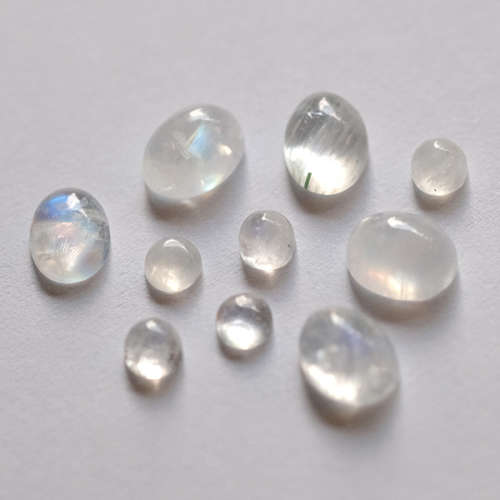 Black Tourmaline and Moonstone Cabochon Mix