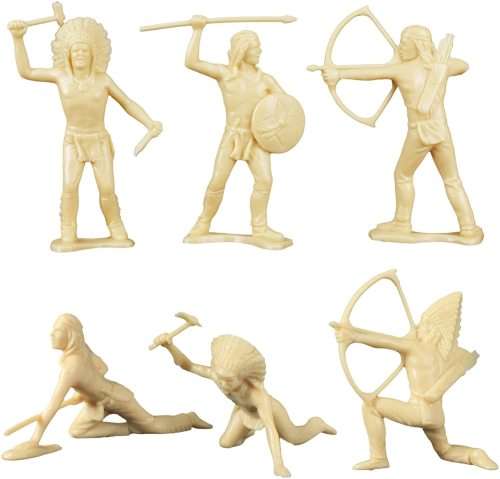 TimMee Cowboys and Indians Plastic Figures: 40pc Playset - Made in USA