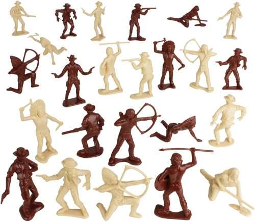TimMee Cowboys and Indians Plastic Figures: 40pc Playset - Made in USA